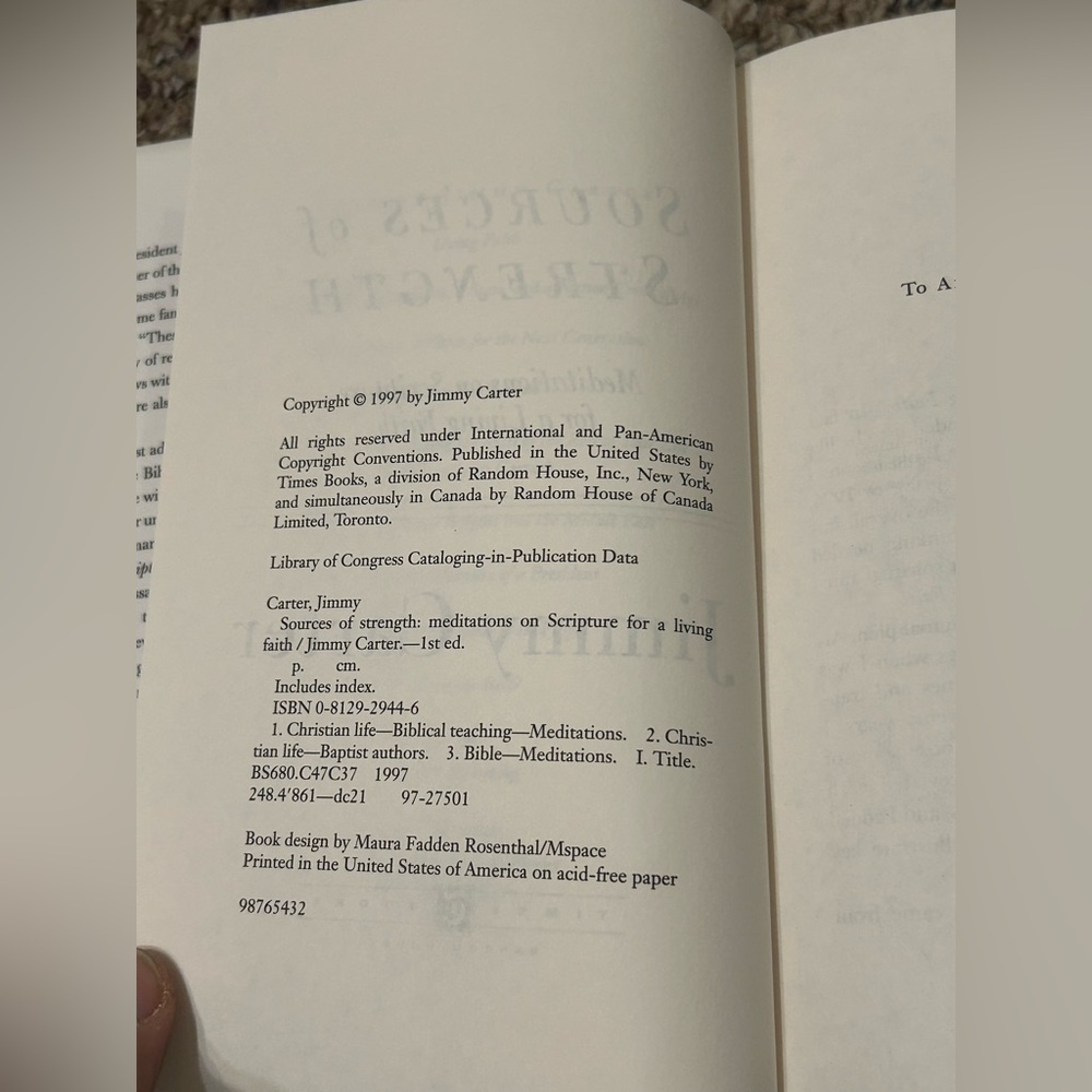 Sources of Strength: Meditations on Scripture for a Living Faith by Jimmy Carter - Picture 2 of 11